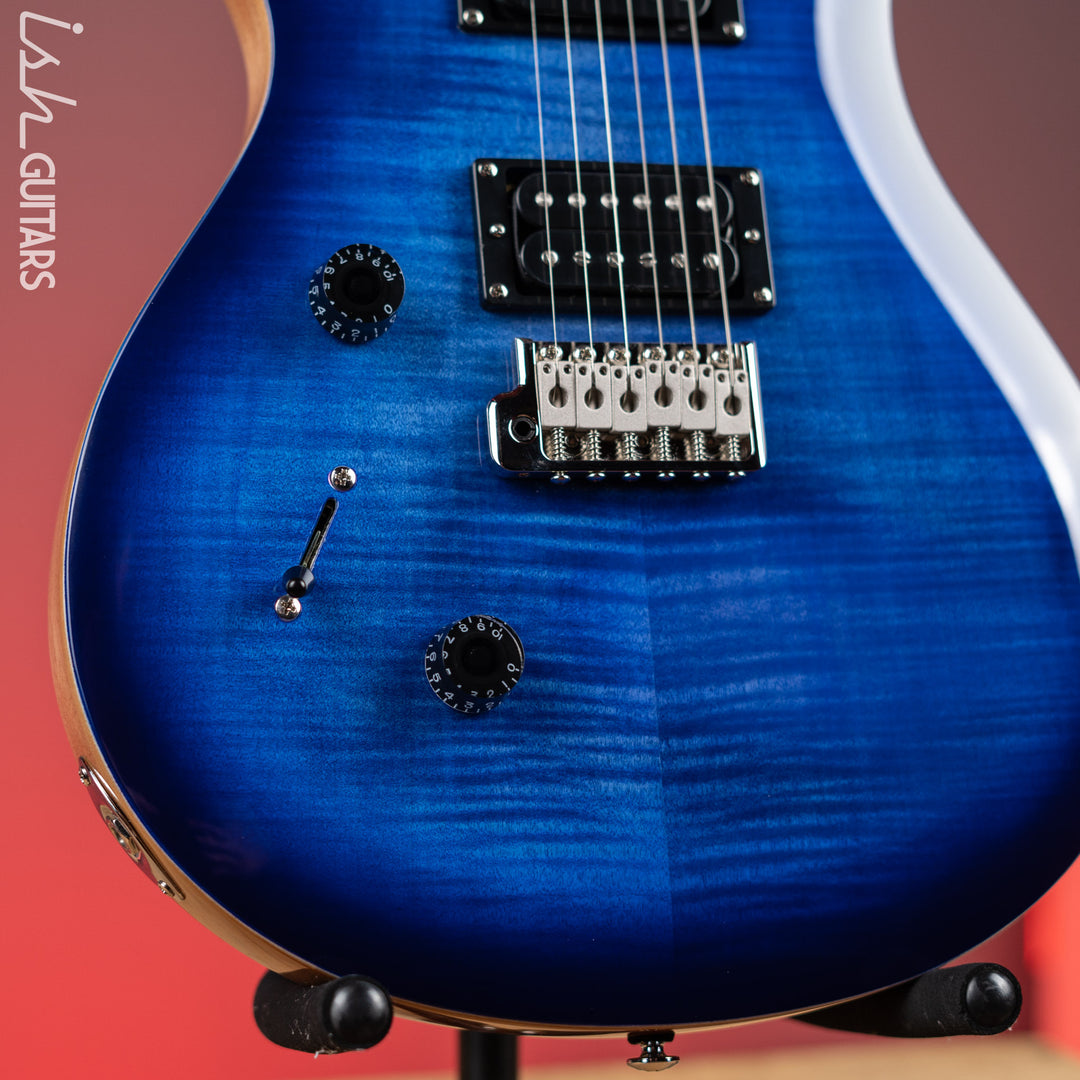 PRS SE Custom 24 Lefty Electric Guitar Faded Blue Burst