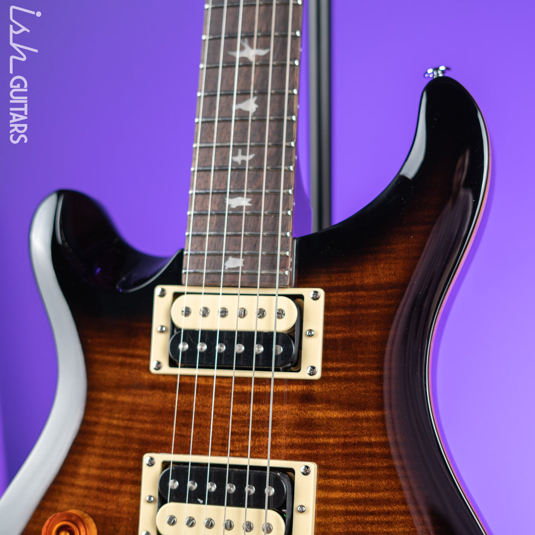 PRS SE Custom 24 Lefty Electric Guitar Black Gold Burst