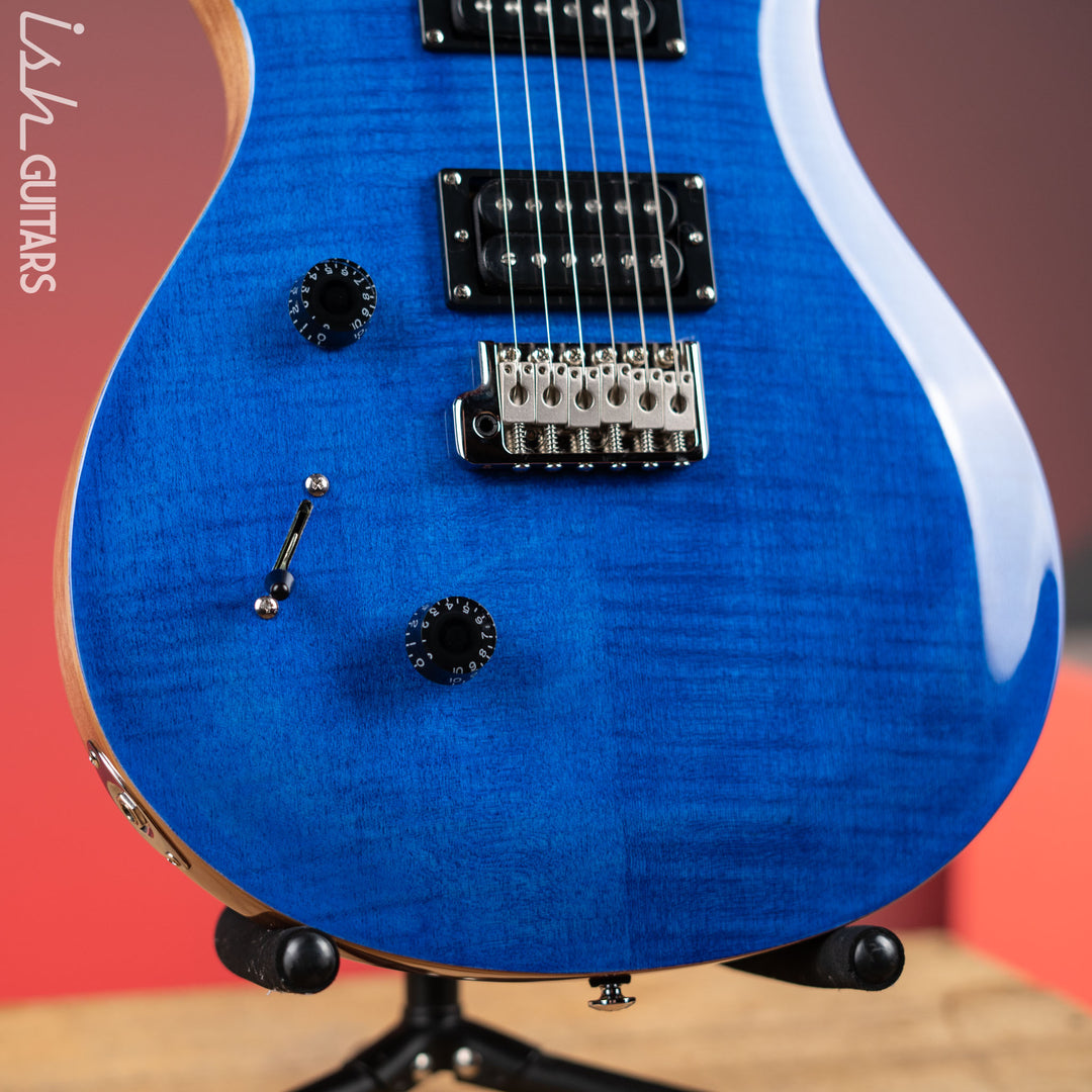 PRS SE Custom 24 Lefty Electric Guitar Faded Blue Demo