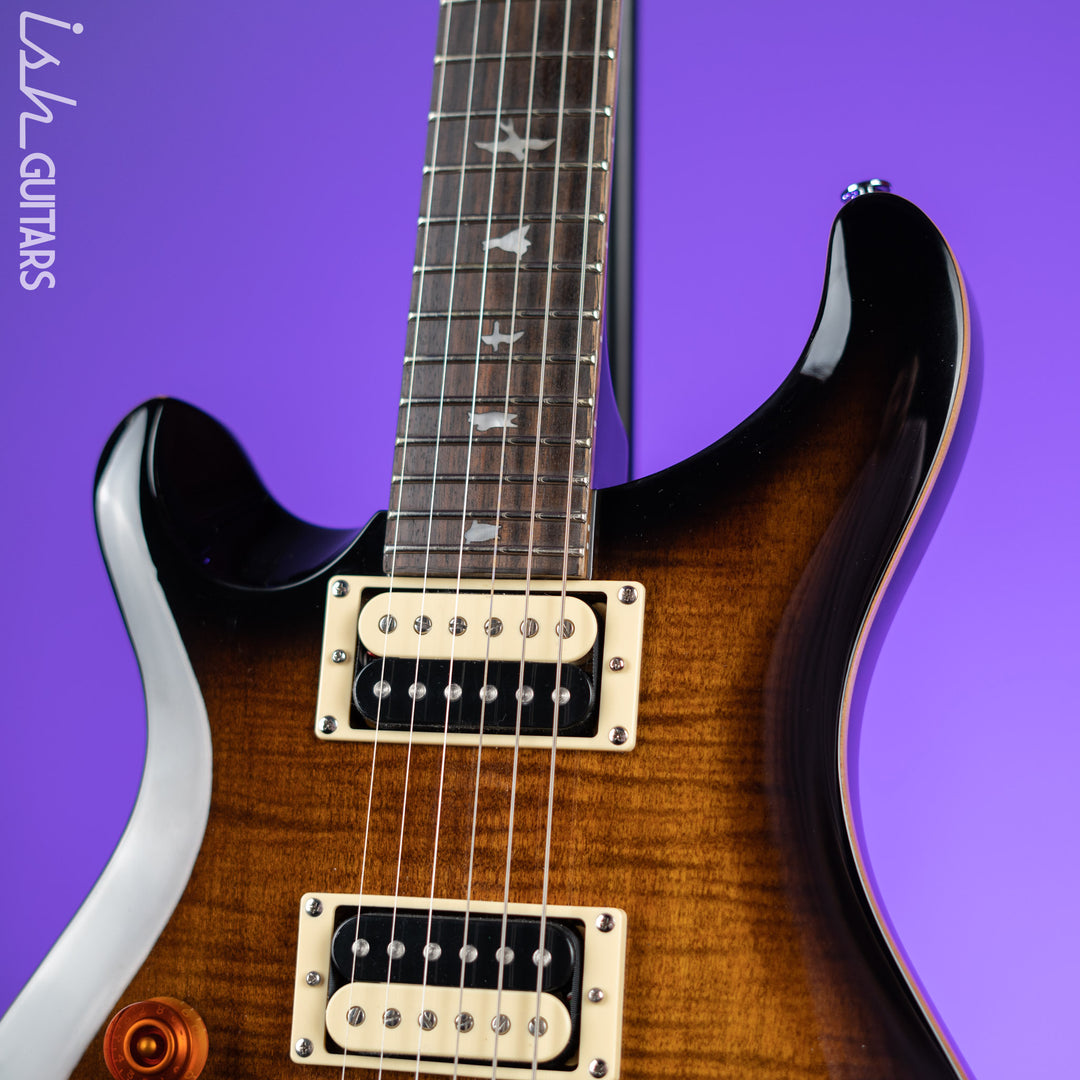 PRS SE Custom 24 Lefty Electric Guitar Black Gold Burst