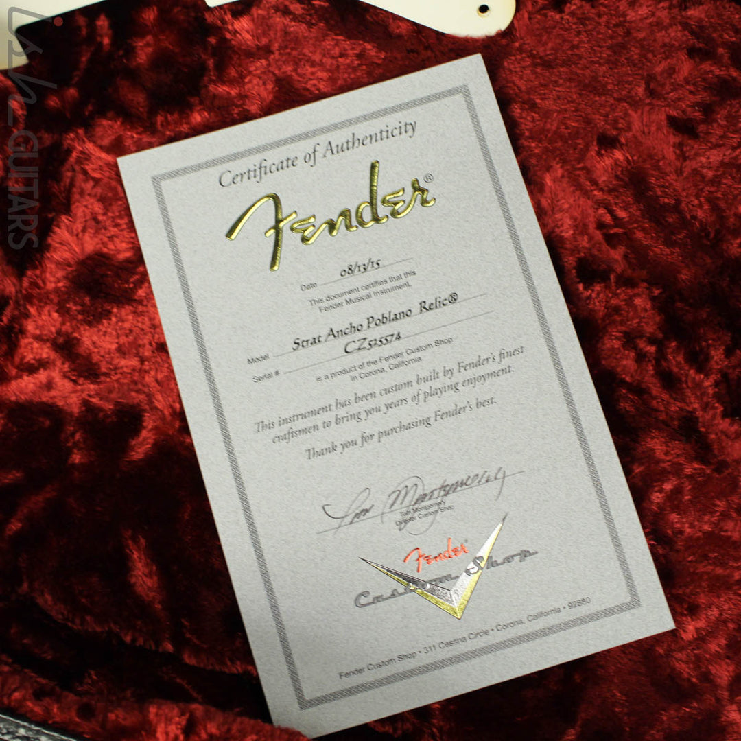 2015 Fender Strat Ancho Poblano Relic Custom Shop 2-Color Sunburst