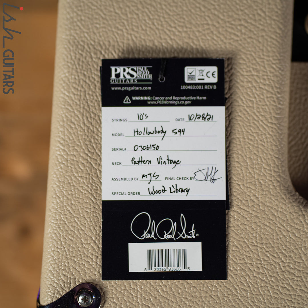 PRS McCarty 594 Hollowbody II Wood Library Powder Blue Satin Opaque