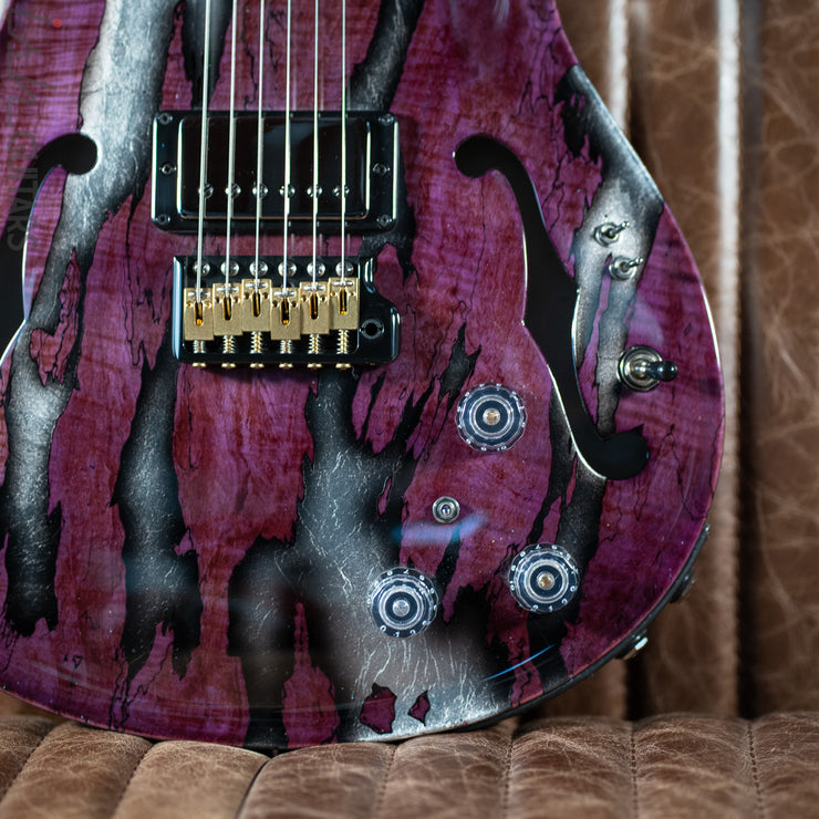 PRS Private Stock Hollowbody II Tremolo Piezo Spalted Maple Purple