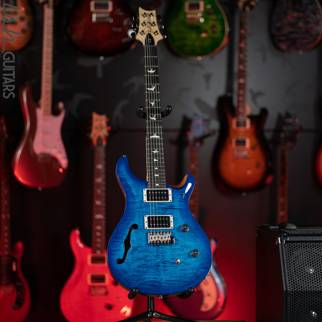 2021 PRS CE 24 Semi-Hollow Custom Color Cobalt Blue Wrap w/ Natural Back