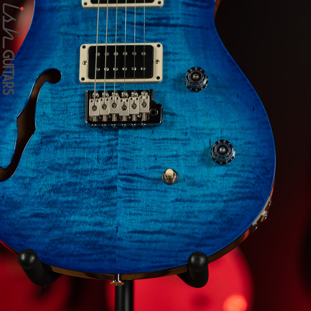 2021 PRS CE 24 Semi-Hollow Custom Color Cobalt Blue Wrap w/ Natural Back