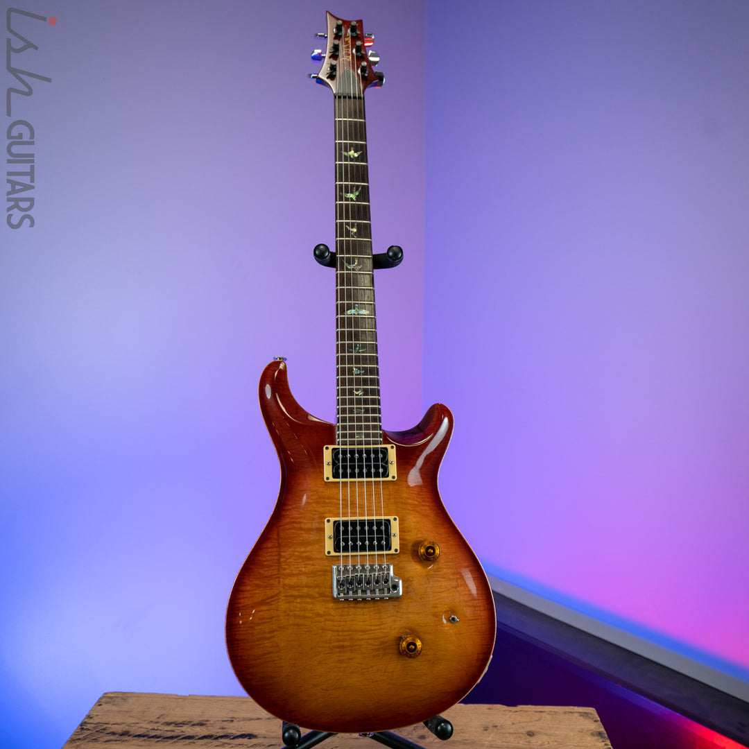 1986 PRS Custom 24 1-Piece Top Birds Hand Signed Dark Cherry Sunburst