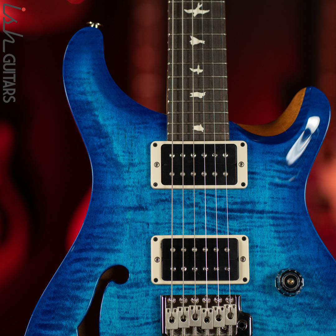 2021 PRS CE 24 Semi-Hollow Custom Color Cobalt Blue Wrap w/ Natural Back