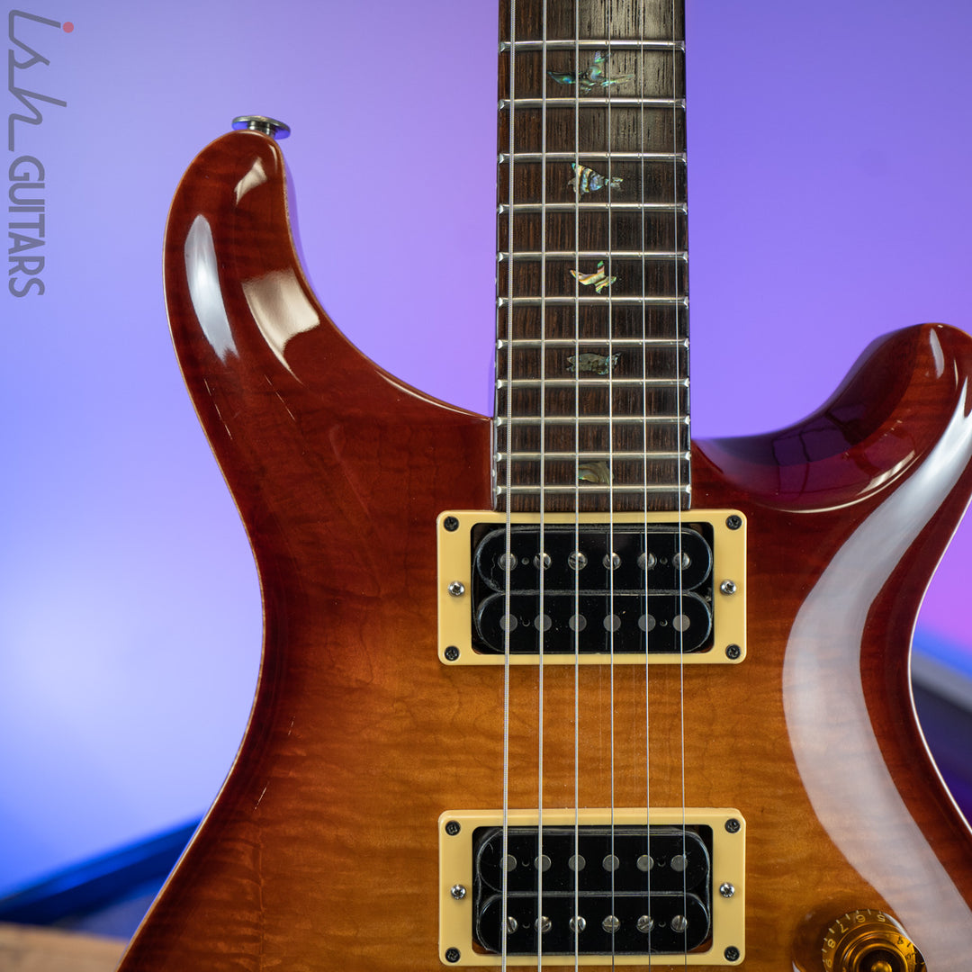 1986 PRS Custom 24 1-Piece Top Birds Hand Signed Dark Cherry Sunburst