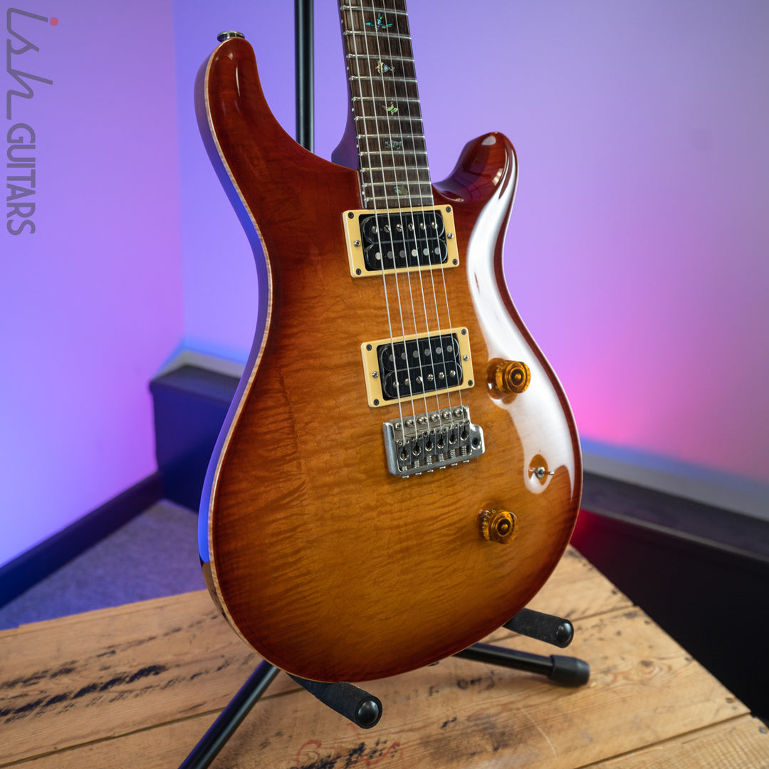 1986 PRS Custom 24 1-Piece Top Birds Hand Signed Dark Cherry Sunburst