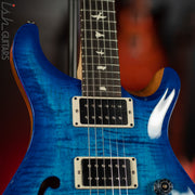 2021 PRS CE 24 Semi-Hollow Custom Color Cobalt Blue Wrap w/ Natural Back