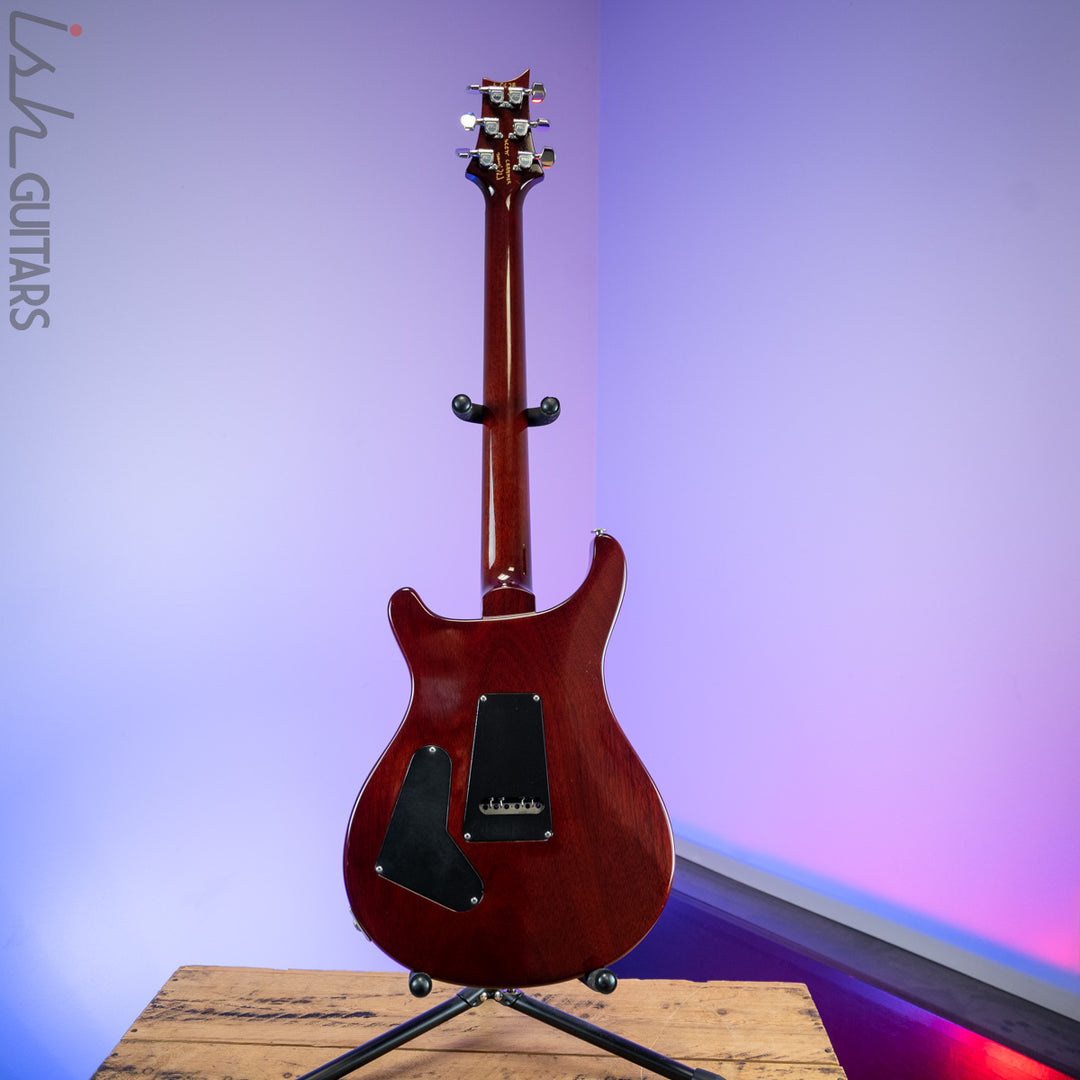 1986 PRS Custom 24 1-Piece Top Birds Hand Signed Dark Cherry Sunburst