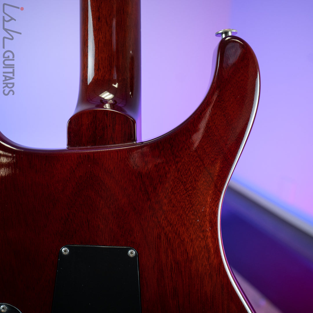 1986 PRS Custom 24 1-Piece Top Birds Hand Signed Dark Cherry Sunburst