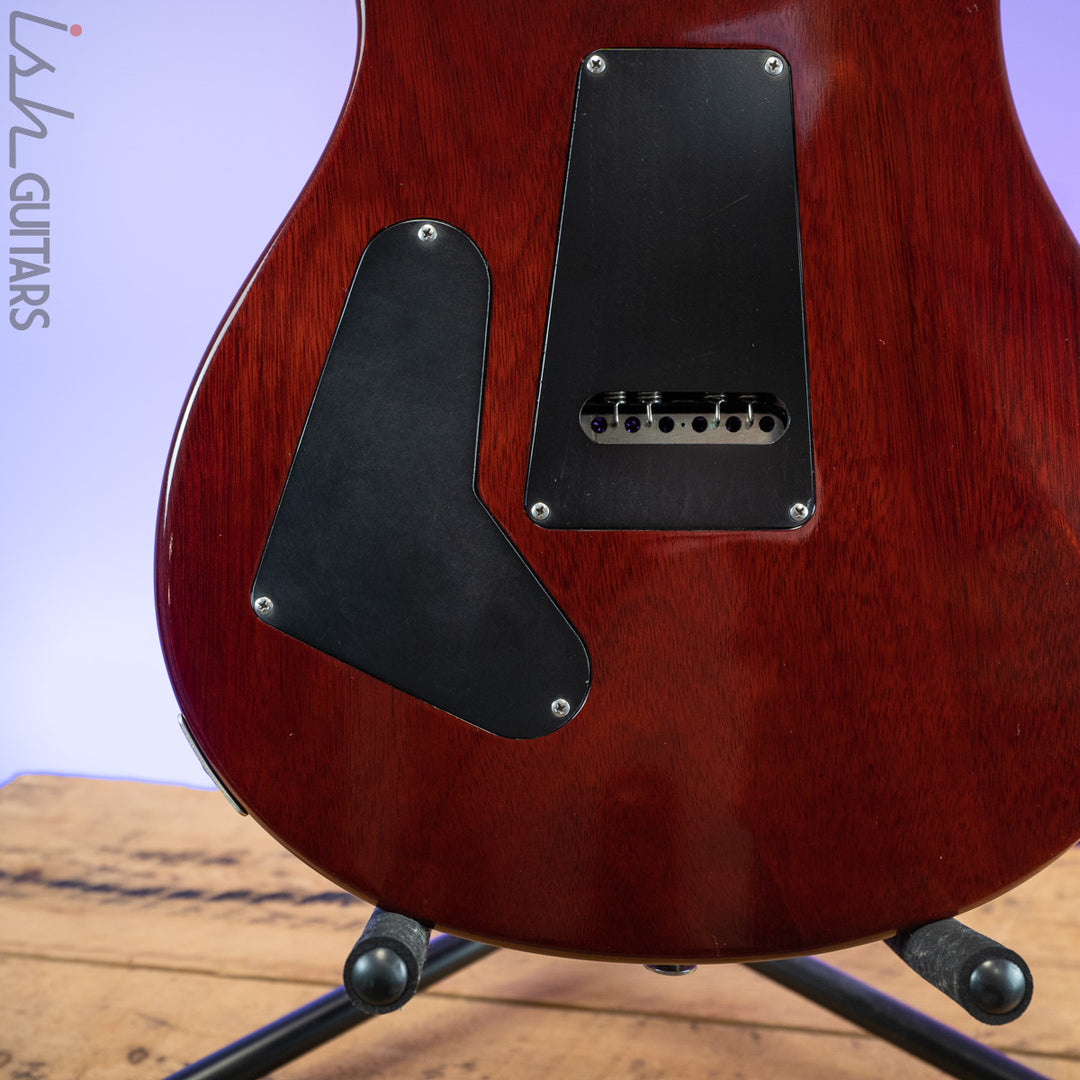 1986 PRS Custom 24 1-Piece Top Birds Hand Signed Dark Cherry Sunburst