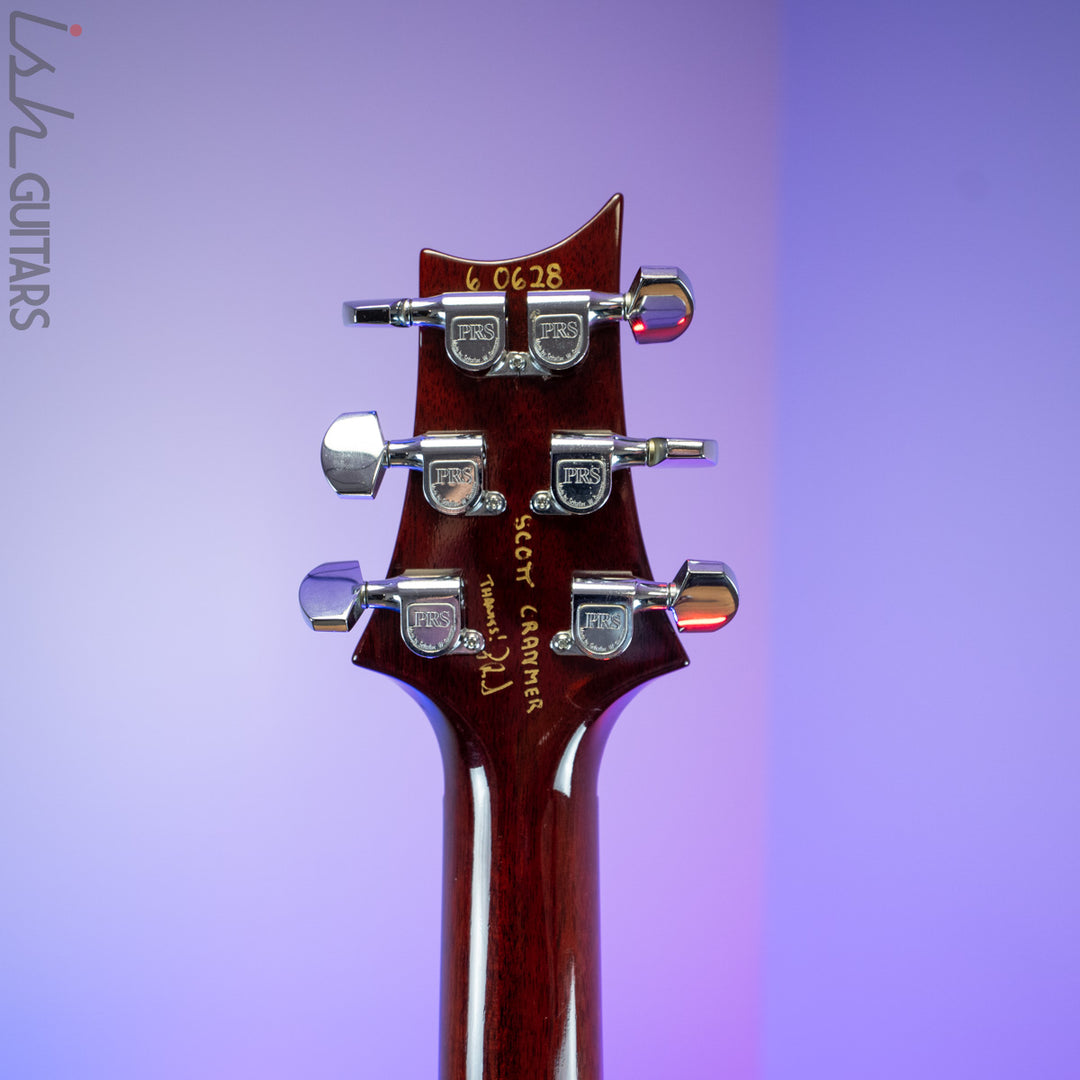 1986 PRS Custom 24 1-Piece Top Birds Hand Signed Dark Cherry Sunburst
