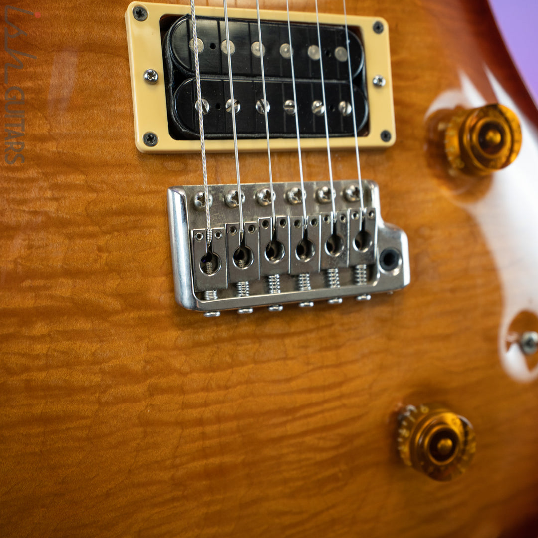 1986 PRS Custom 24 1-Piece Top Birds Hand Signed Dark Cherry Sunburst