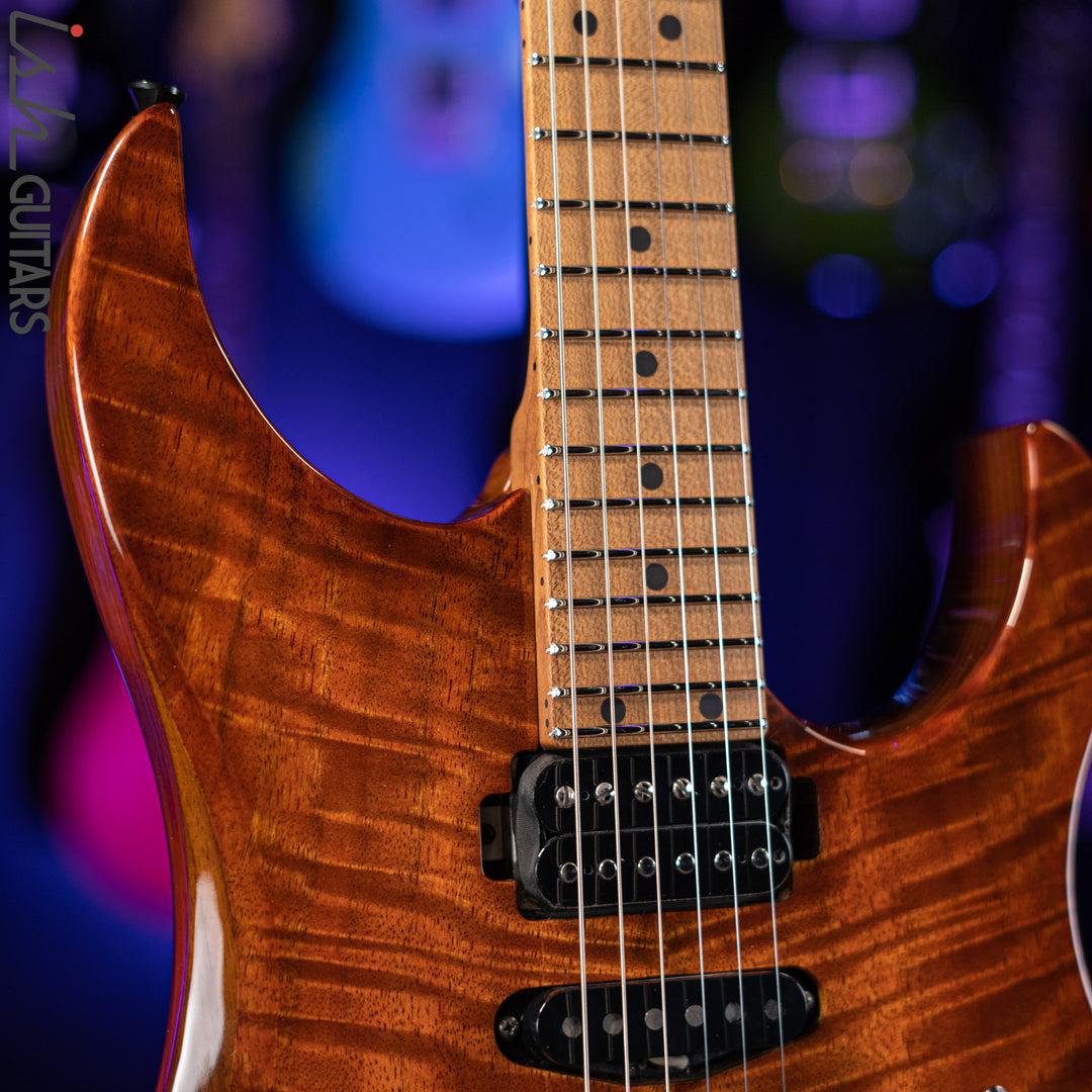 LSL “Pema” XT4-DX 5A Curly Mango Faded Iced Tea Burst