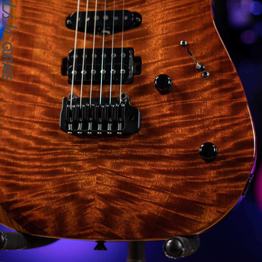 LSL “Pema” XT4-DX 5A Curly Mango Faded Iced Tea Burst