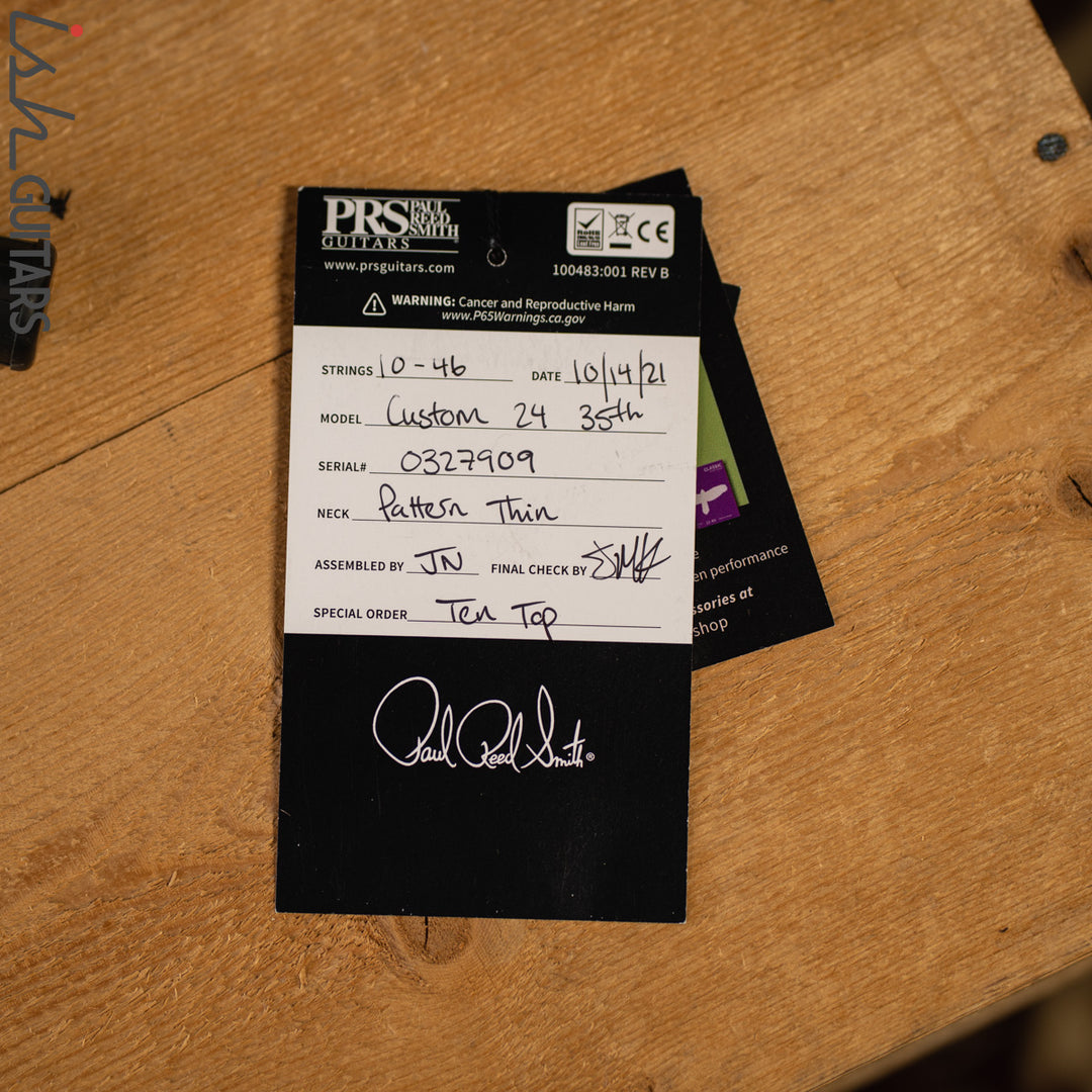 PRS Custom 24 35th Anniversary Violet Blue Burst Wrap 10 Top