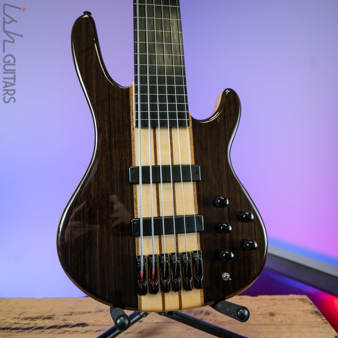 2010s Wolf S10-6 Lined Fretless Bass Rosewood Top
