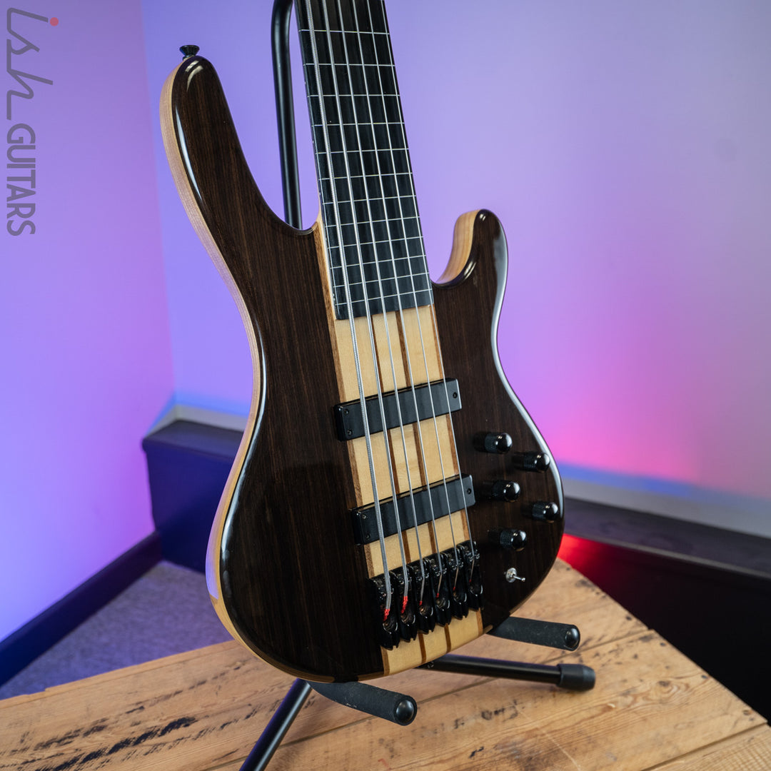 2010s Wolf S10-6 Lined Fretless Bass Rosewood Top