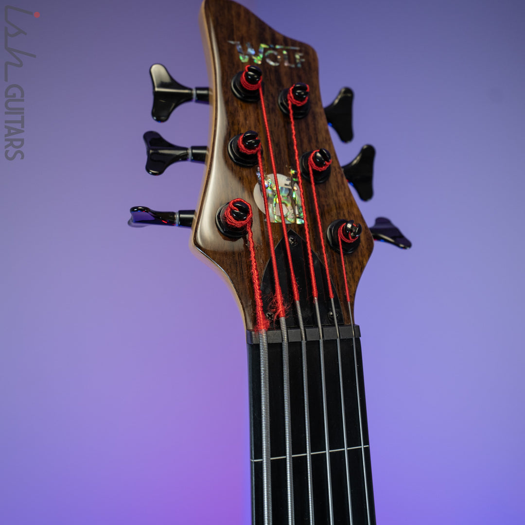 2010s Wolf S10-6 Lined Fretless Bass Rosewood Top