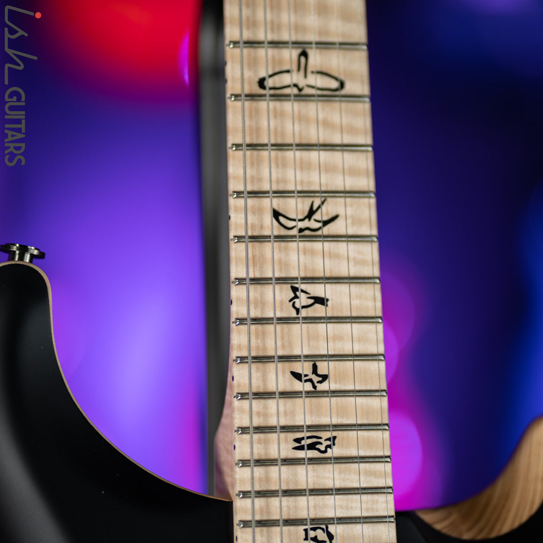 PRS Custom 24 Wood Library Black Opaque Satin Figured Maple