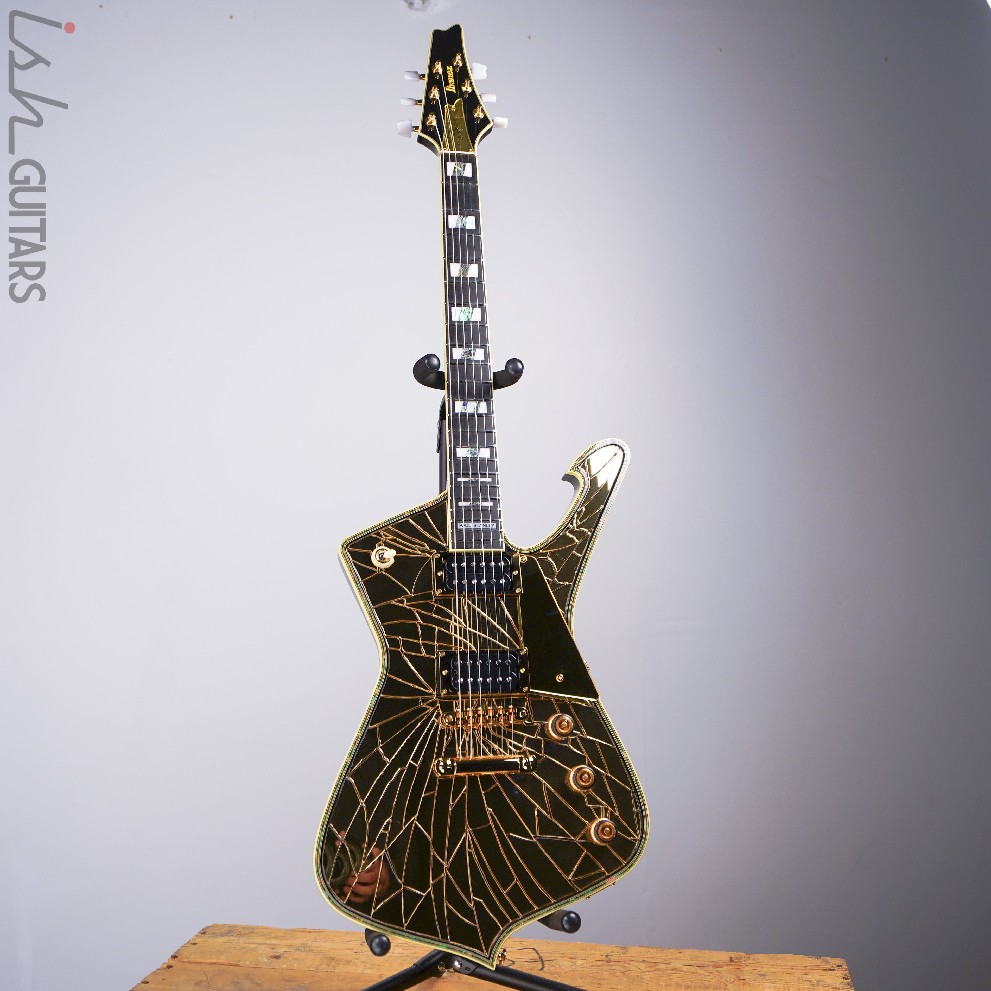 Ibanez Paul Stanley Signature PS4CM Gold Cracked Mirror Guitar