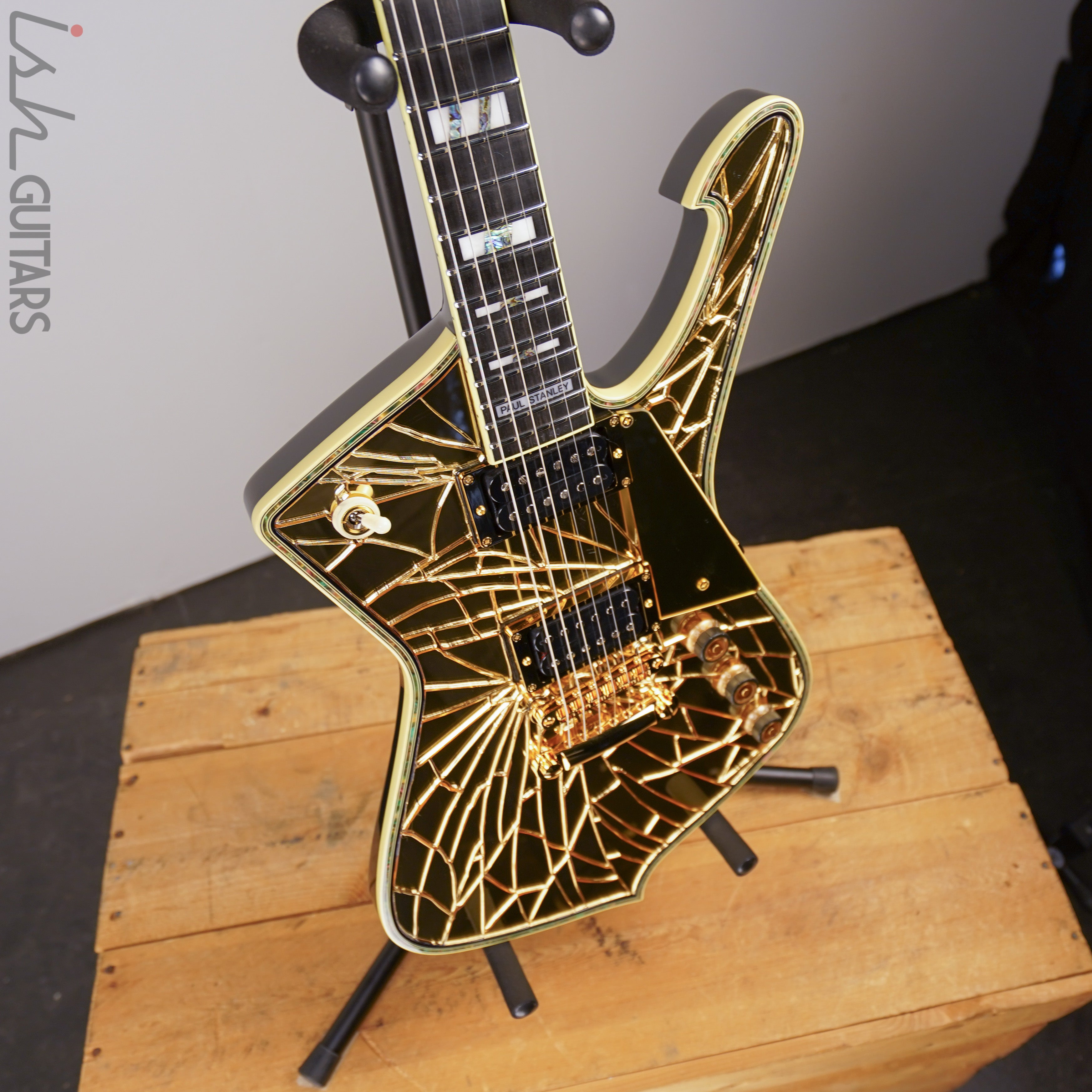 Ibanez Paul Stanley Signature PS4CM Gold Cracked Mirror Guitar