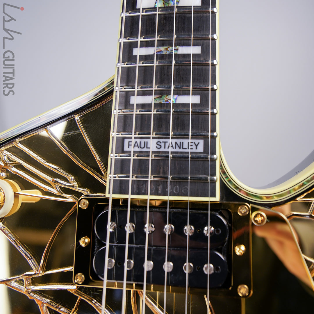 Ibanez Paul Stanley Signature PS4CM Gold Cracked Mirror Guitar Signed and Limited