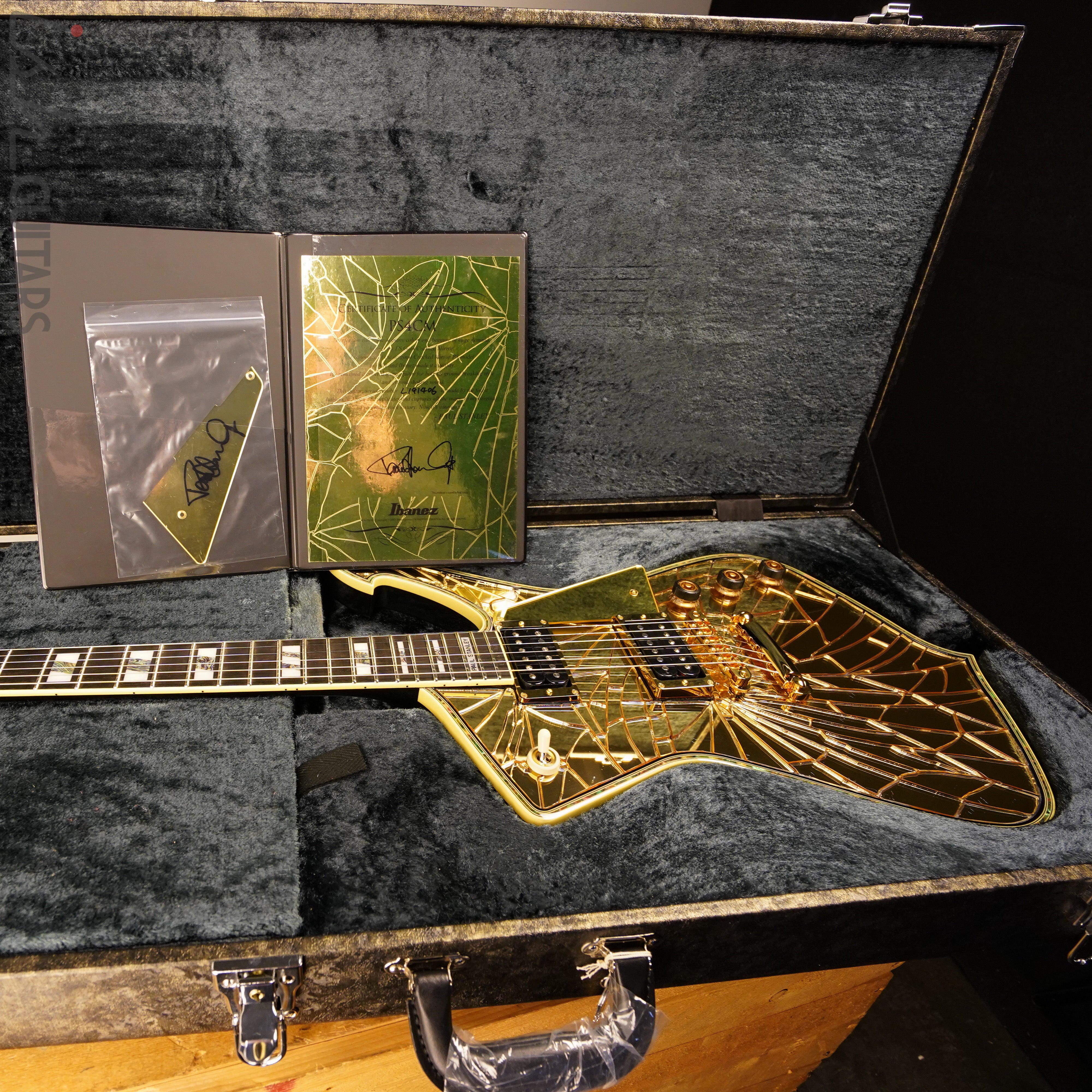 Ibanez Paul Stanley Signature PS4CM Gold Cracked Mirror Guitar