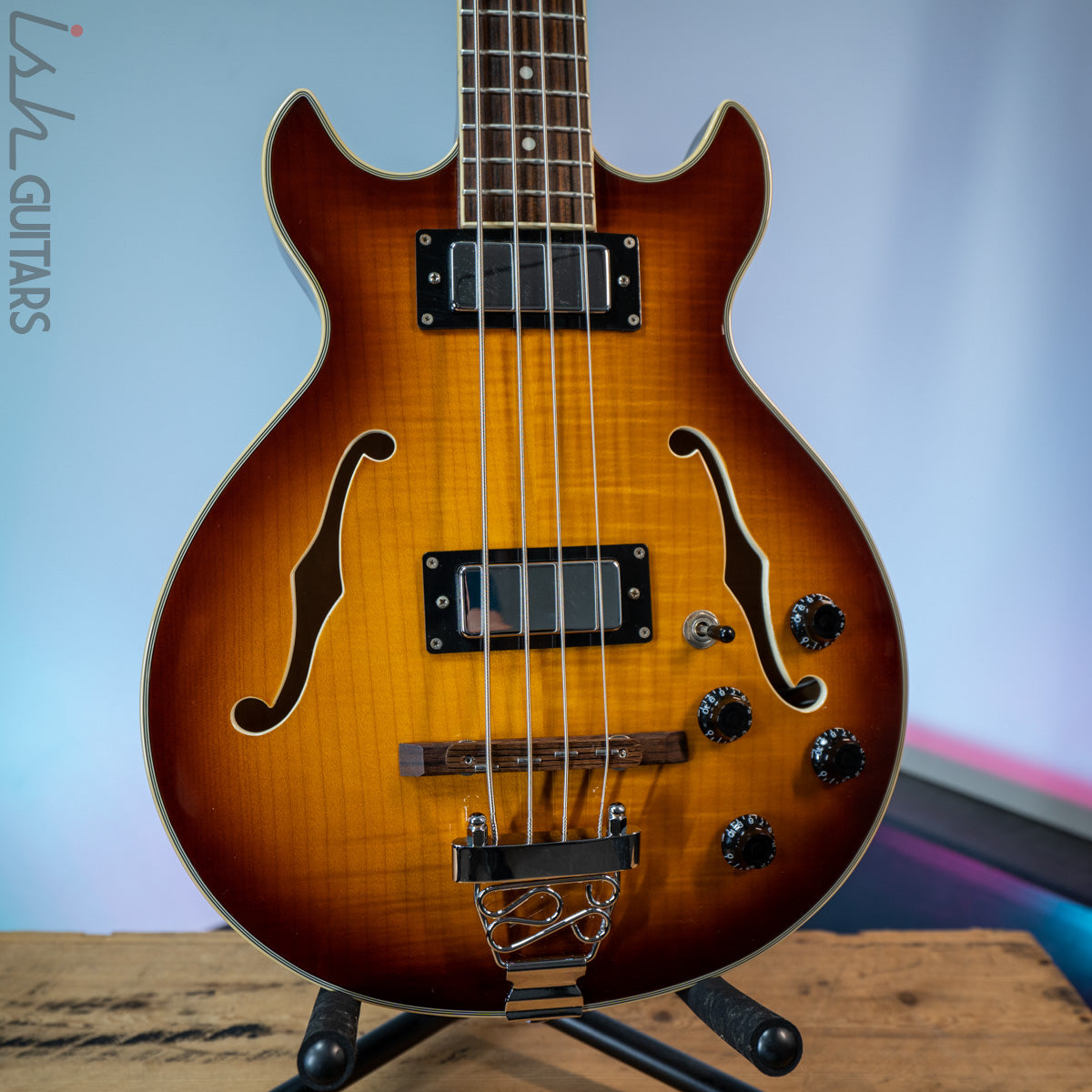 Jay Turser Semi-Hollow Bass Sunburst – Ish Guitars