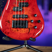 Spector Eurobolt 4 Inferno Red Gloss Poplar Burl Bass Guitar B-STOCK