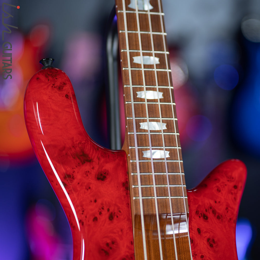 Spector Eurobolt 4 Inferno Red Gloss Poplar Burl Bass Guitar B-STOCK