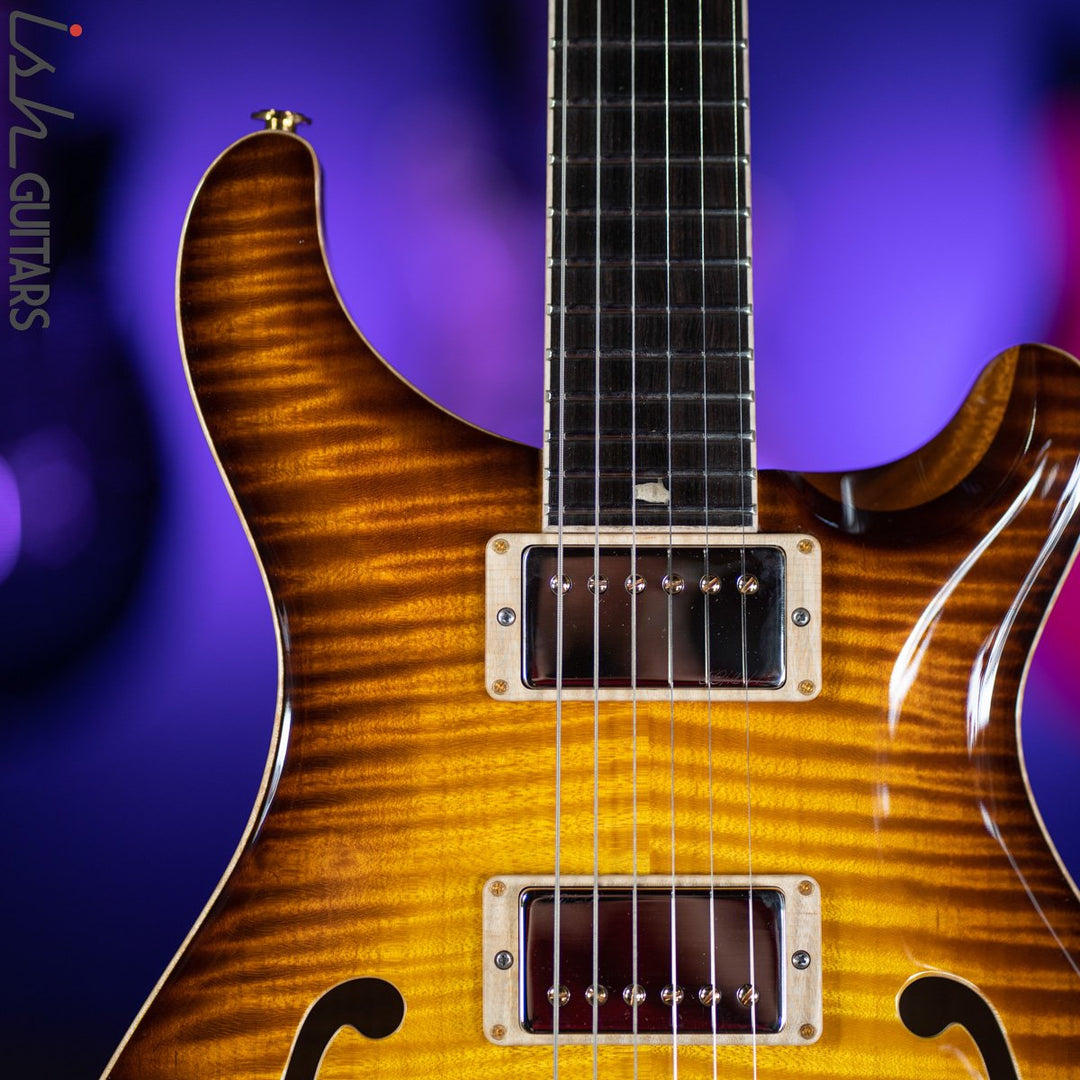 2021 PRS Private Stock Hollowbody II 24 Fret Honey Gold Smoked Burst