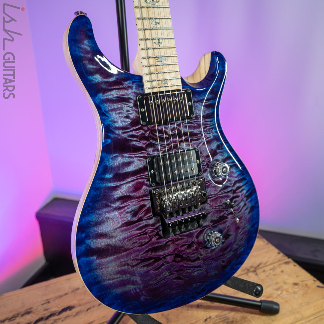 2020 PRS Custom 24 Floyd Wood Library 1 Piece Quilt Ash Violet Blue Burst