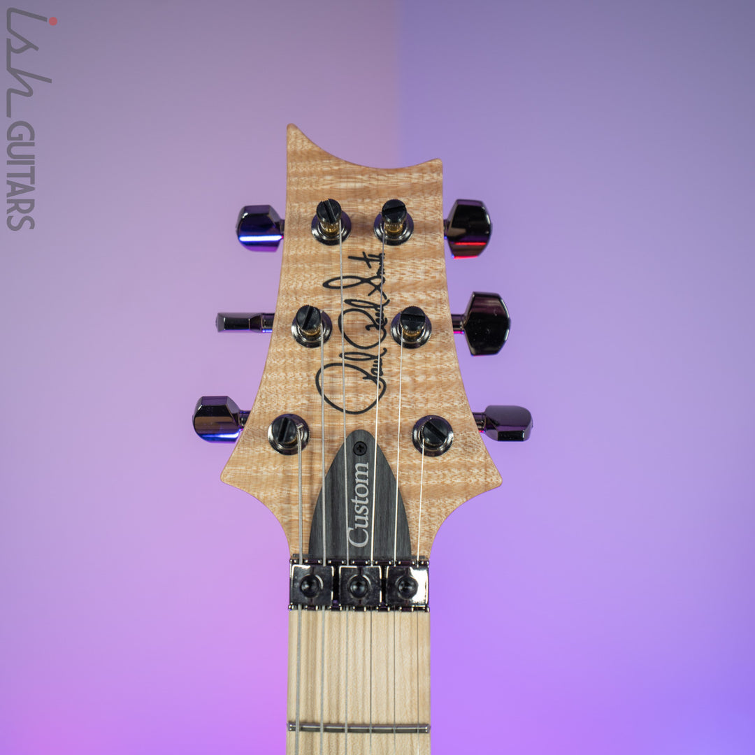 2020 PRS Custom 24 Floyd Wood Library 1 Piece Quilt Ash Violet Blue Burst