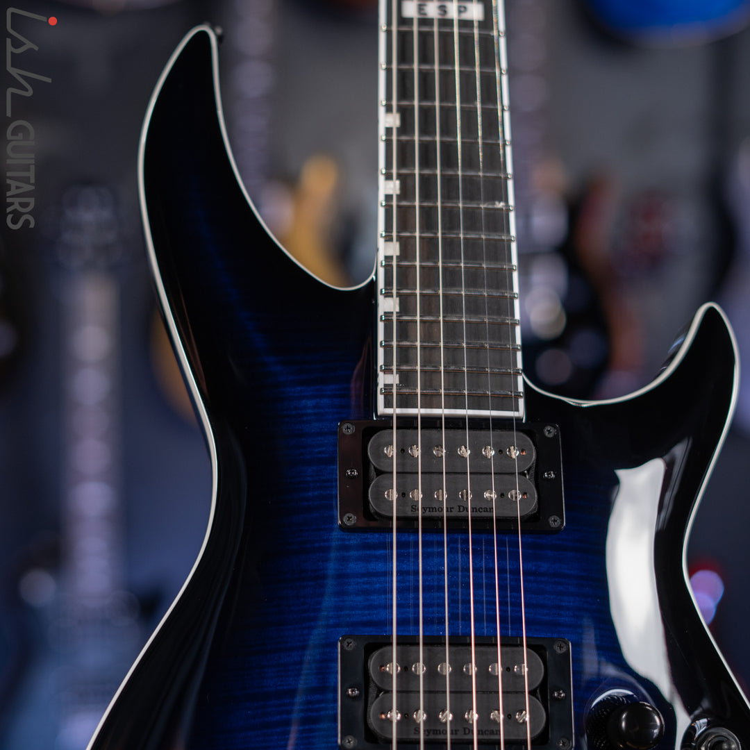 2022 ESP E-II Horizon III Flame Maple Reindeer Blue Gloss