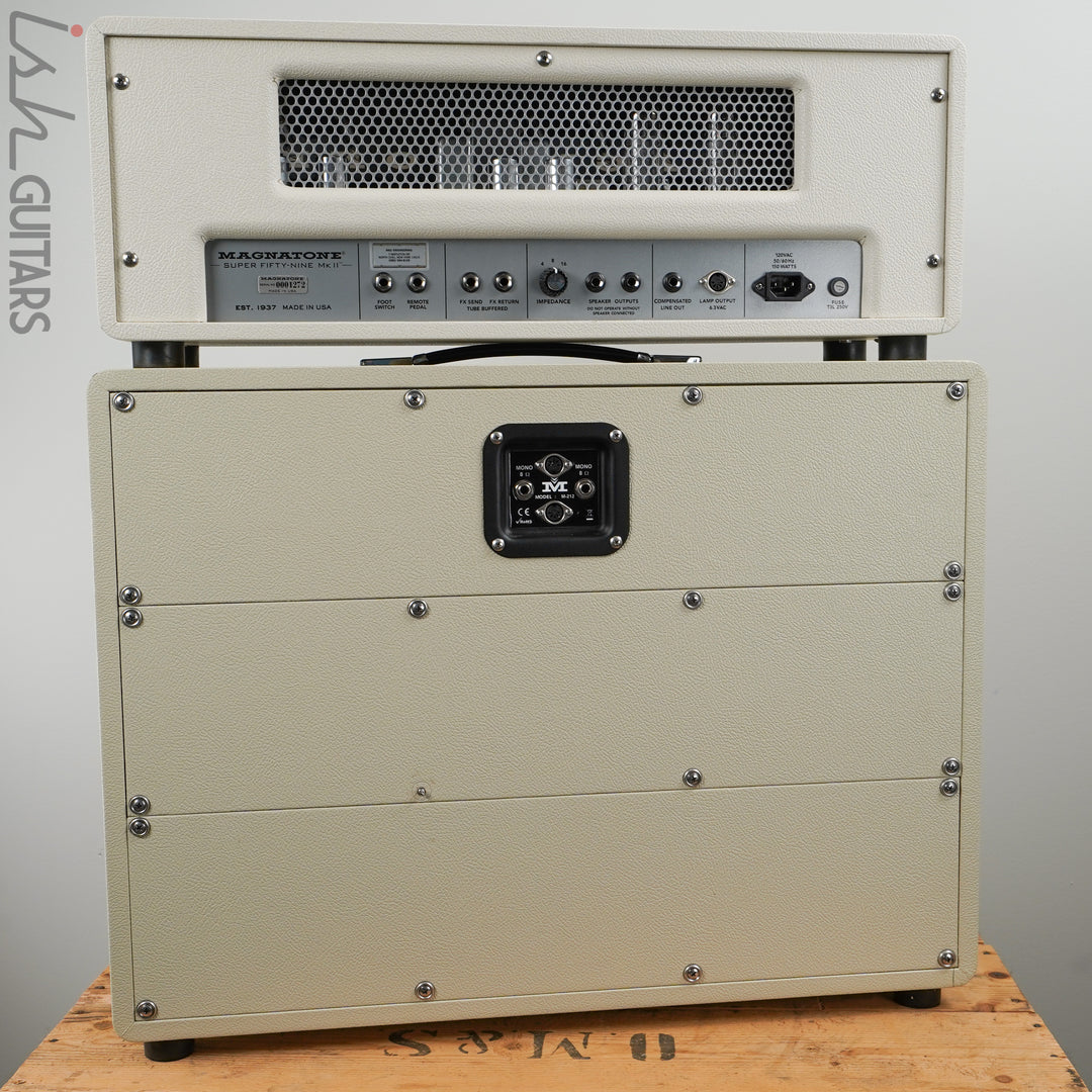 Magnatone Limited Edition White Super 59 MKII Head and Cabinet