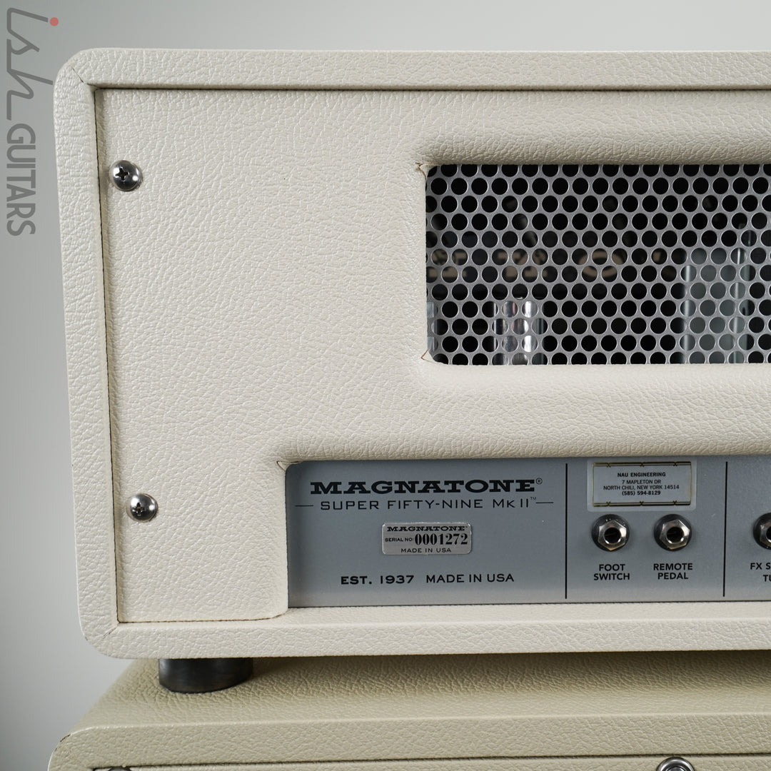 Magnatone Limited Edition White Super 59 MKII Head and Cabinet