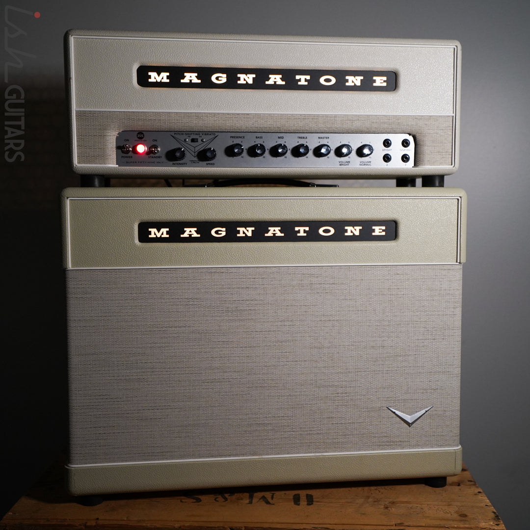 Magnatone Limited Edition White Super 59 MKII Head and Cabinet