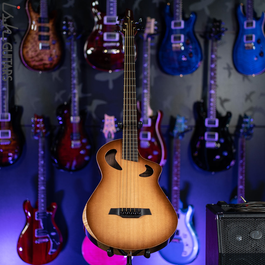 Veillette Acoustic 5 String Bass Guitar Brazilian Rosewood Tobacco Sunburst