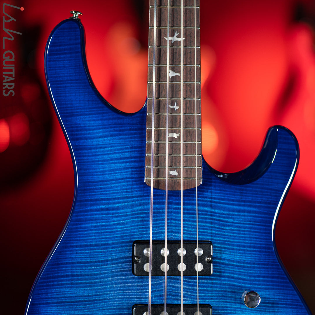PRS SE Kingfisher Bass Faded Blue Wrap Around Burst