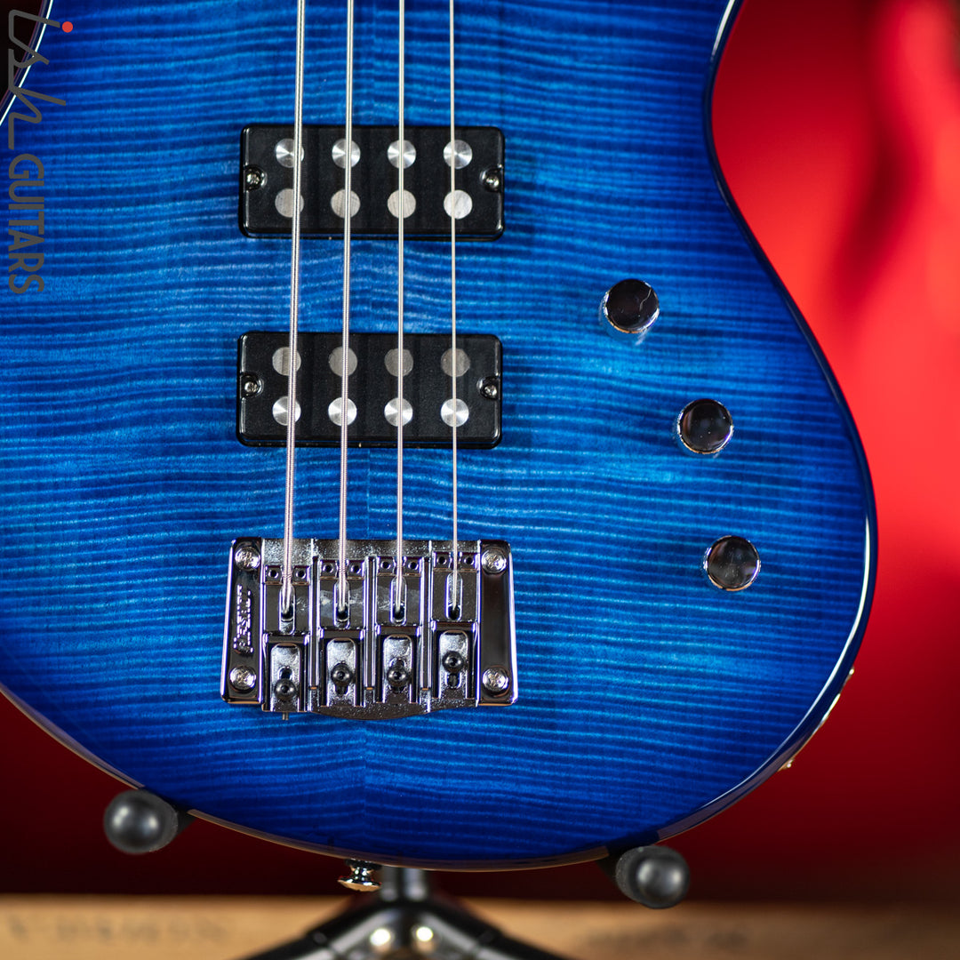 PRS SE Kingfisher Bass Faded Blue Wrap Around Burst