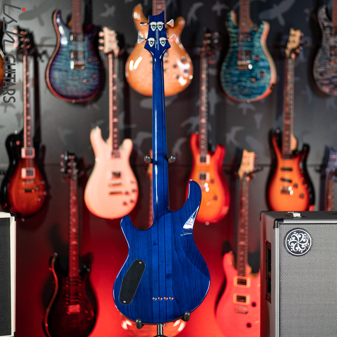 PRS SE Kingfisher Bass Faded Blue Wrap Around Burst