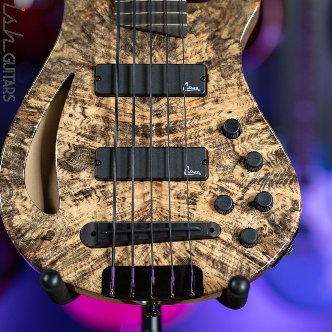 Veillette Singlecut 5 Custom Semi Hollow Buckeye Burl