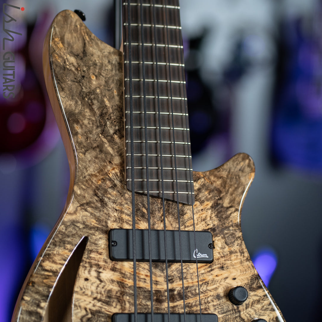 Veillette Singlecut 5 Custom Semi Hollow Buckeye Burl