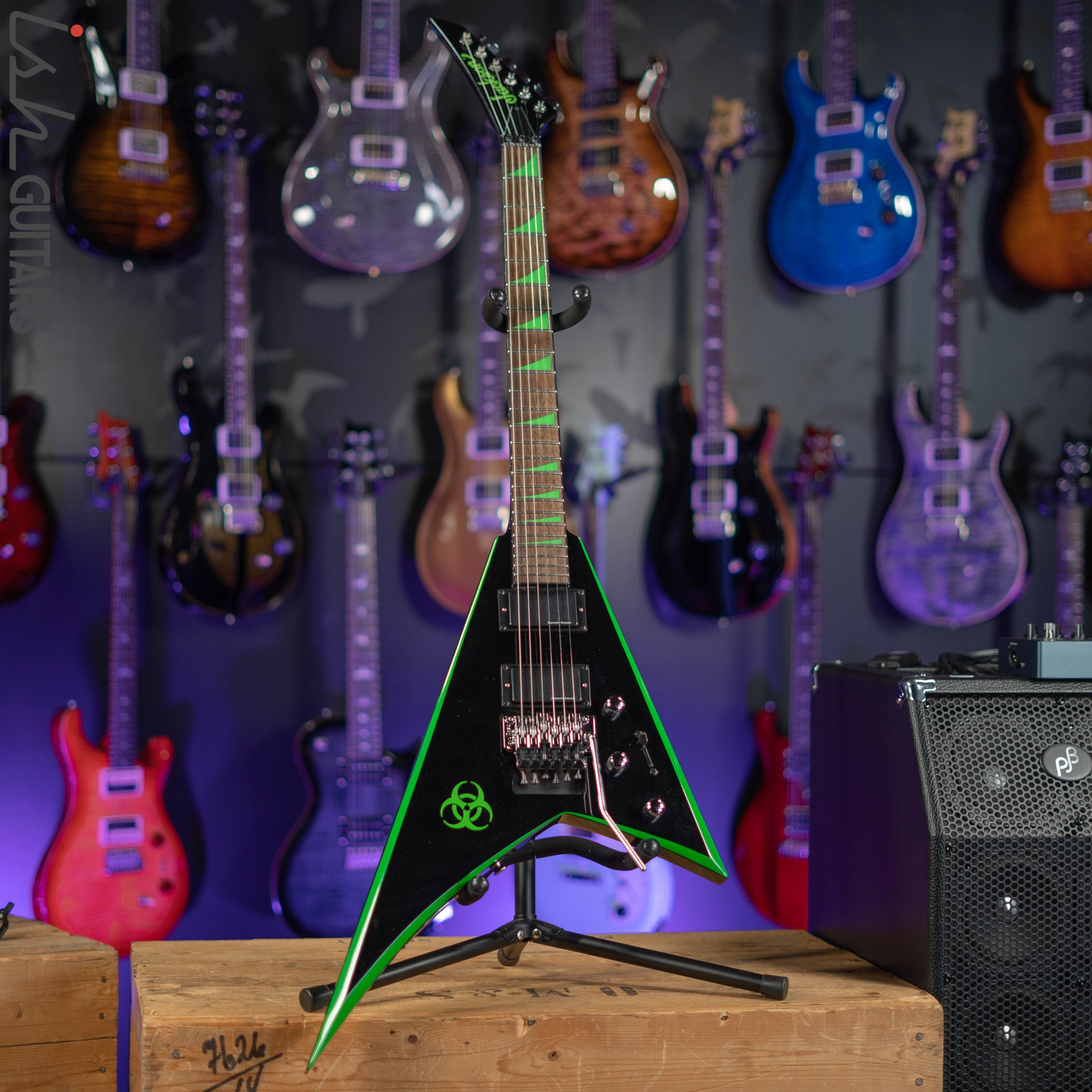 2020 Jackson RRX24 Black with Neon Green Bevels – Ish Guitars