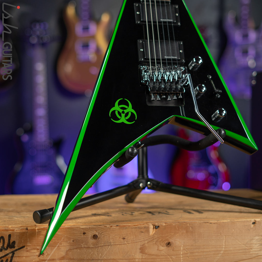 2020 Jackson RRX24 Black with Neon Green Bevels