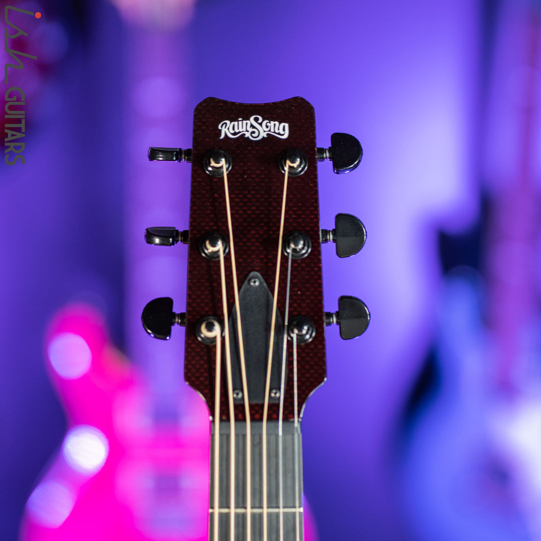 2021 RainSong BI-WS1000N2C Black Ice Acoustic Guitar Ish Exclusive Cranberry Red
