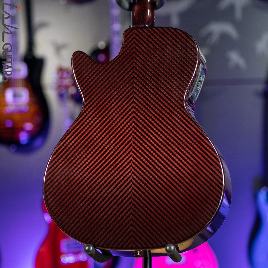 2021 RainSong BI-WS1000N2C Black Ice Acoustic Guitar Ish Exclusive Cranberry Red